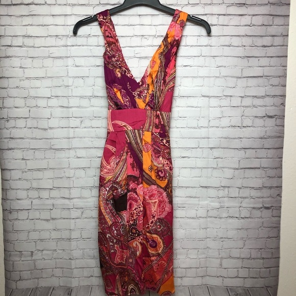 Mattox Halter Chiffon Party Dress Pink Orange Size 2 - Picture 2 of 13